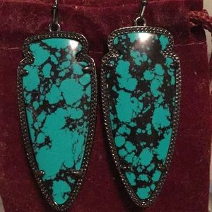 KENDRA SCOTT Variegated Teal Magnesite Earrings
